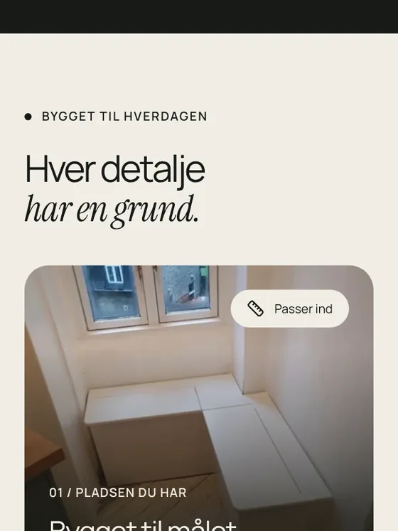 „Hver detalje har en grund“: en bænk bygget under vinduet